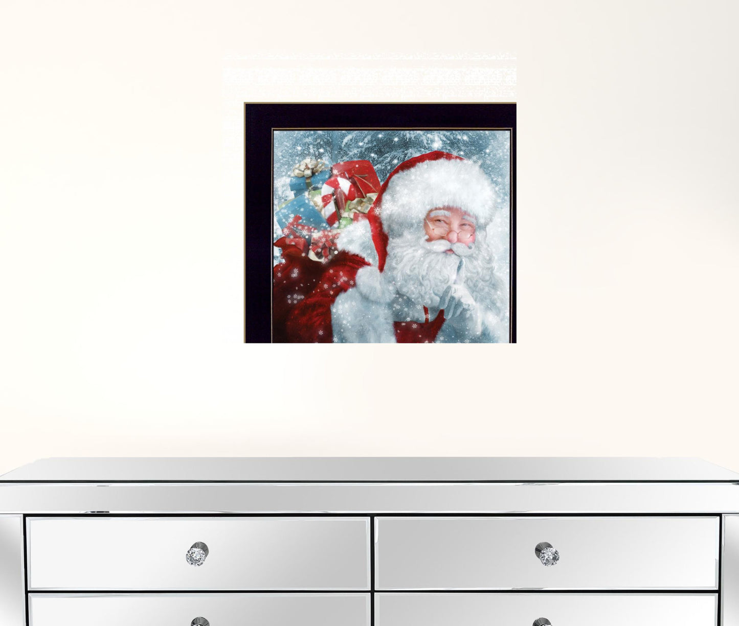 Santas Presents 1 Black Framed Print Wall Art