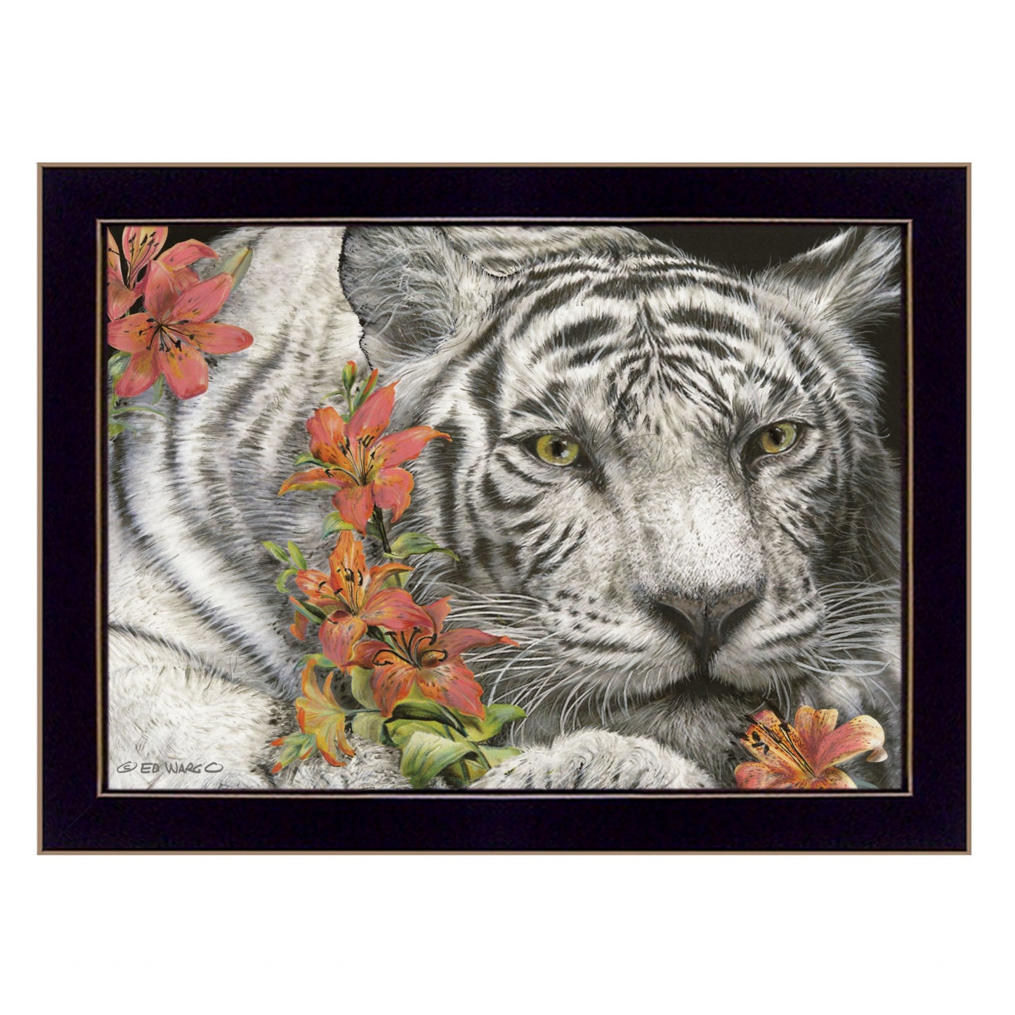 Tiger Lily 1 Black Framed Print Wall Art