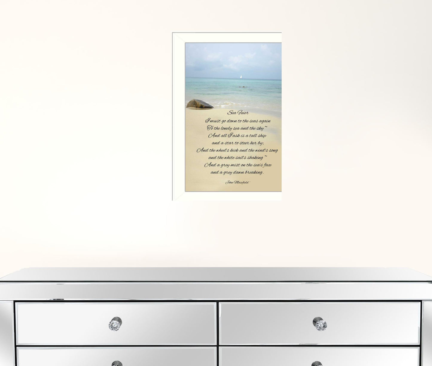 Sea Fever White Framed Print Wall Art