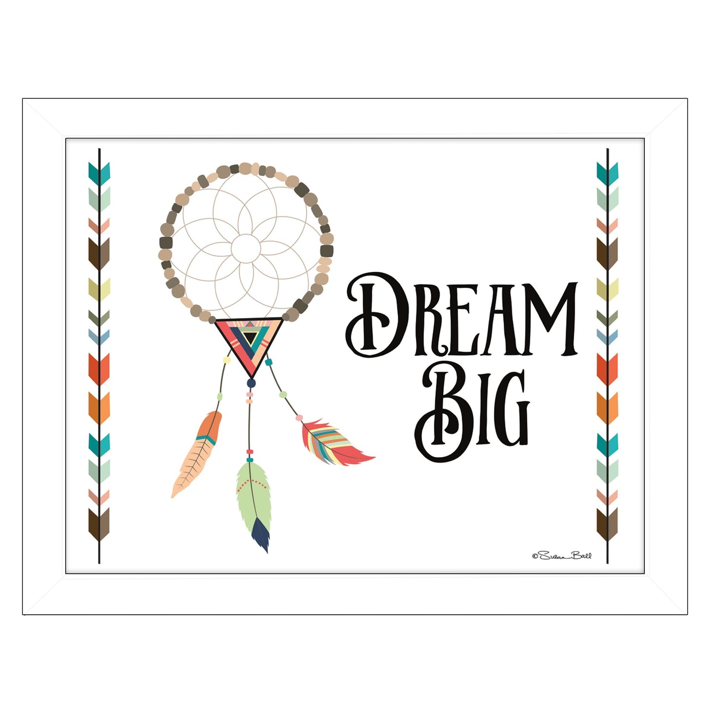 Dream Big 2 White Framed Print Wall Art