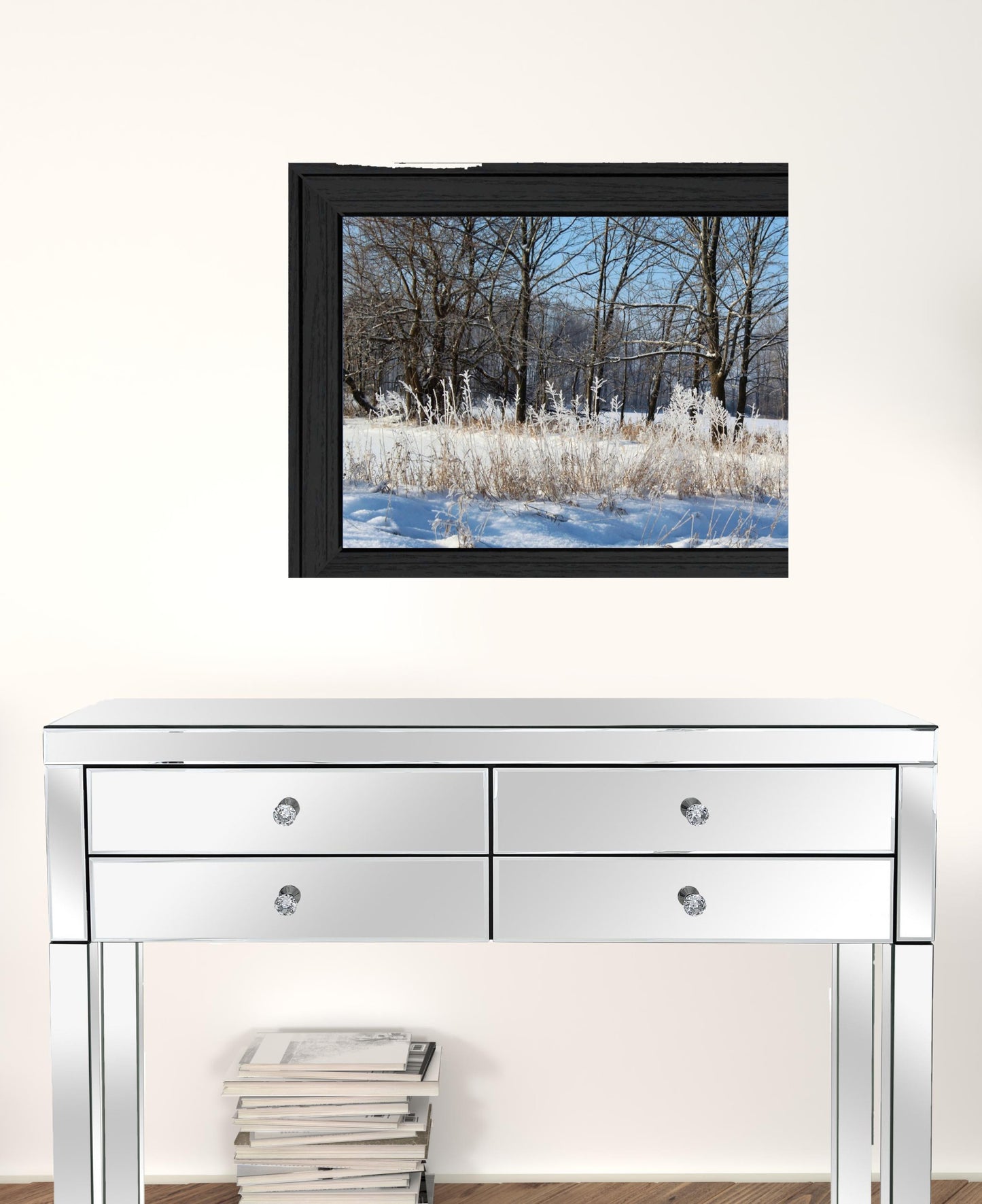 Set Of Two Great Outdoors Nature Or Winter Forest 3 Black Framed Print Wall Art