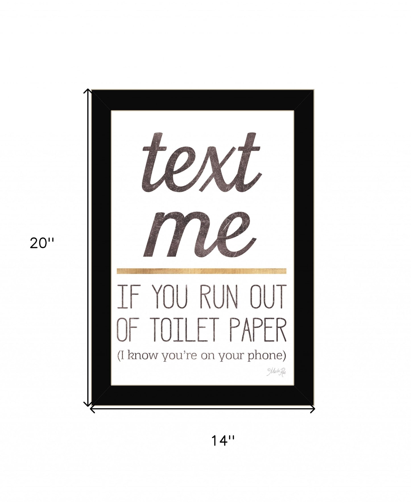 Text Me If You Run Out Of Toilet Paper 1 Black Framed Print Wall Art