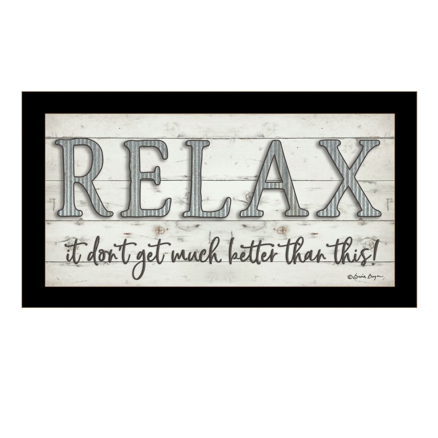 Relax 2 Black Framed Print Wall Art