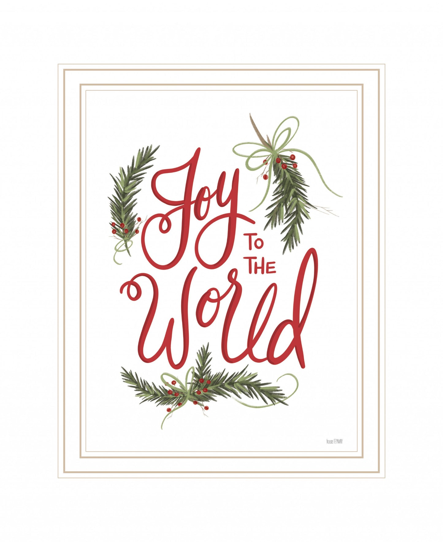 Joy To The World 1 White Framed Print Wall Art