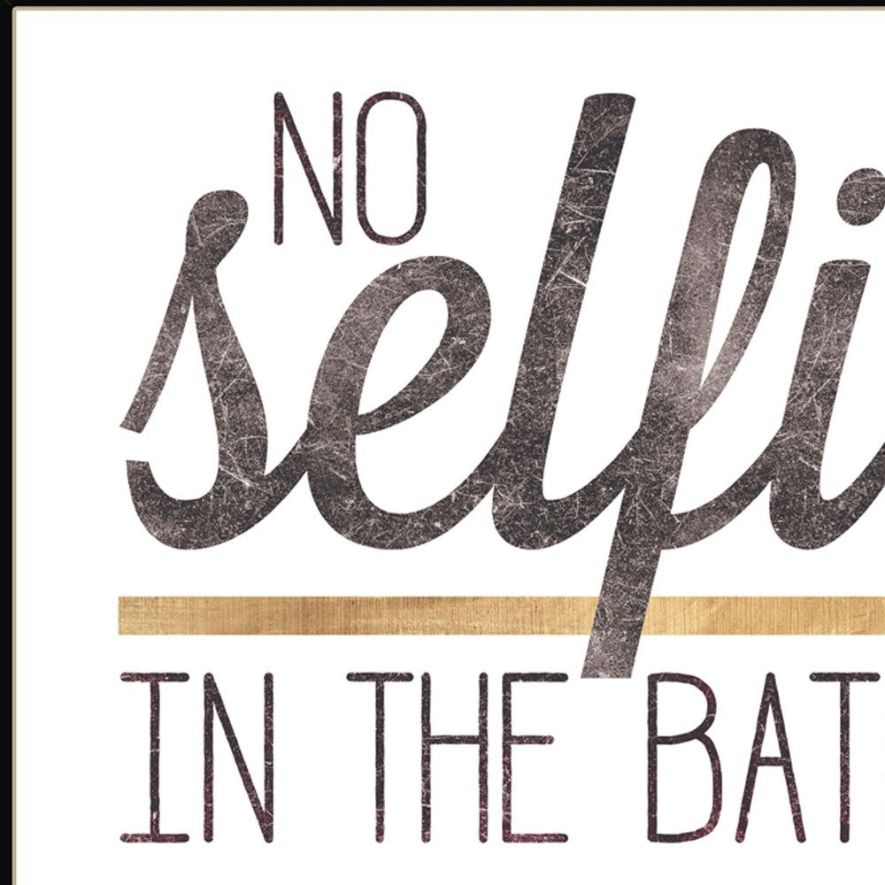 No Selfies In The Bathroom 4 Black Framed Print Wall Art