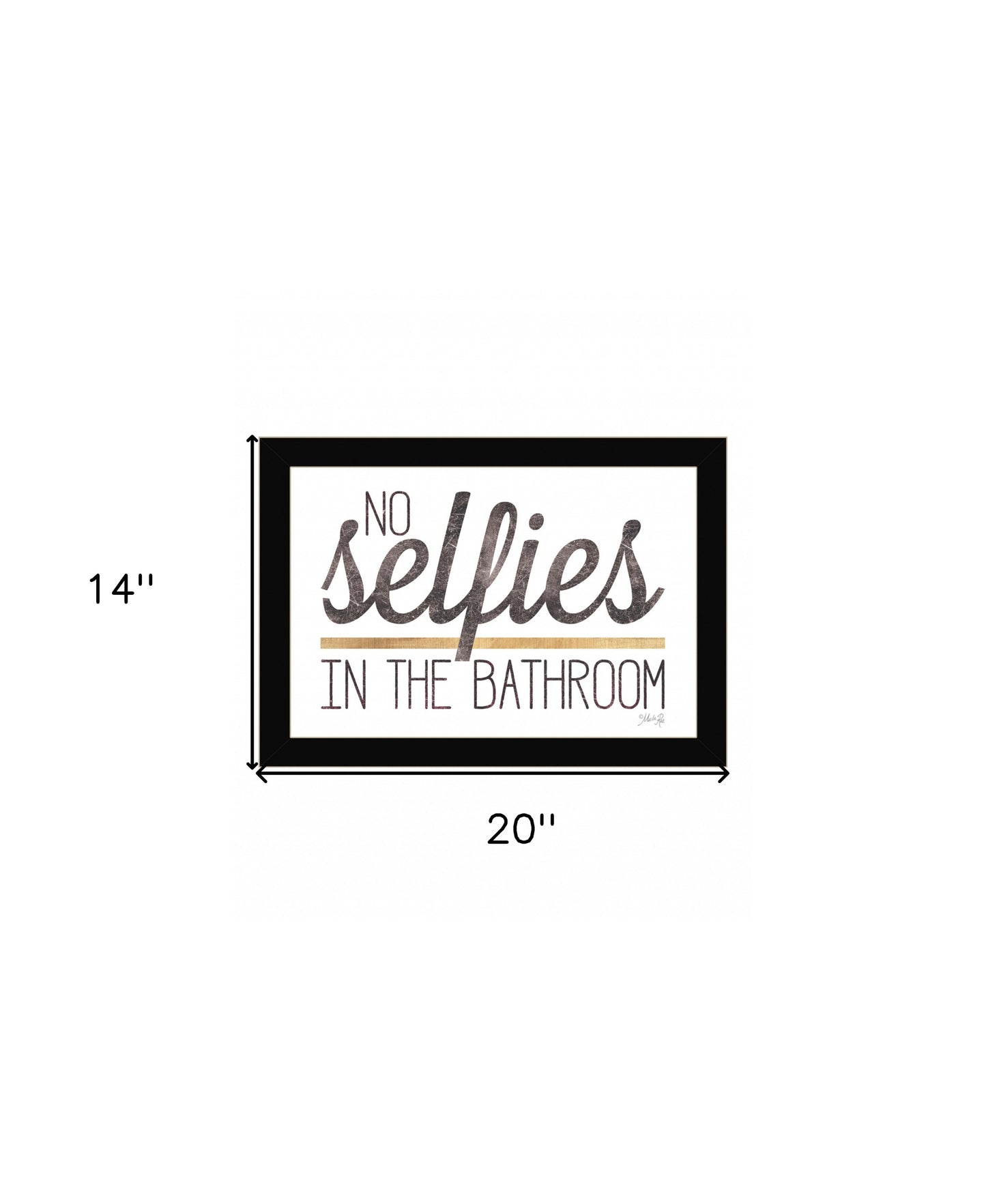 No Selfies In The Bathroom 4 Black Framed Print Wall Art