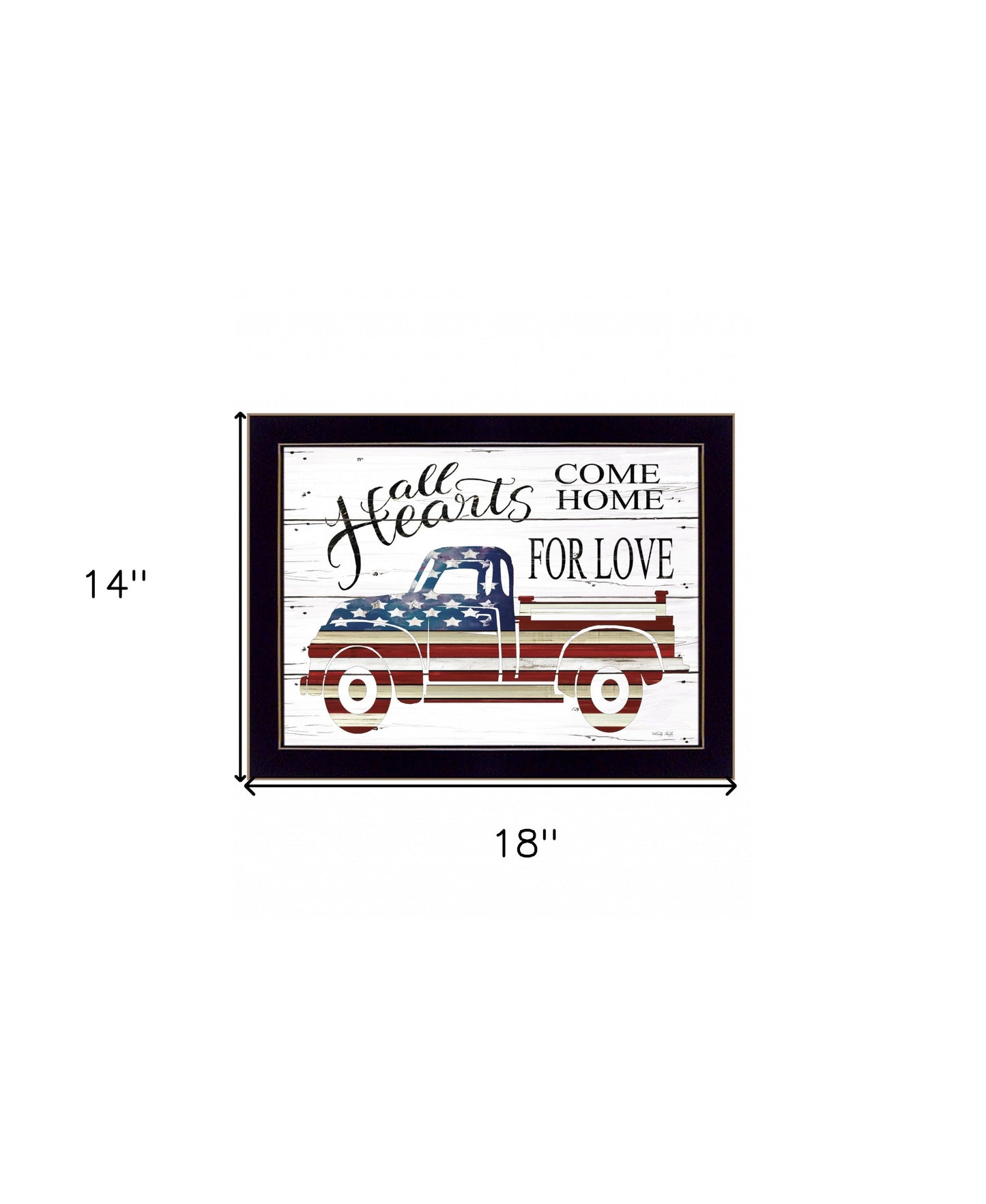 All Hearts Come Home For Love Truck 1 Black Framed Print Wall Art