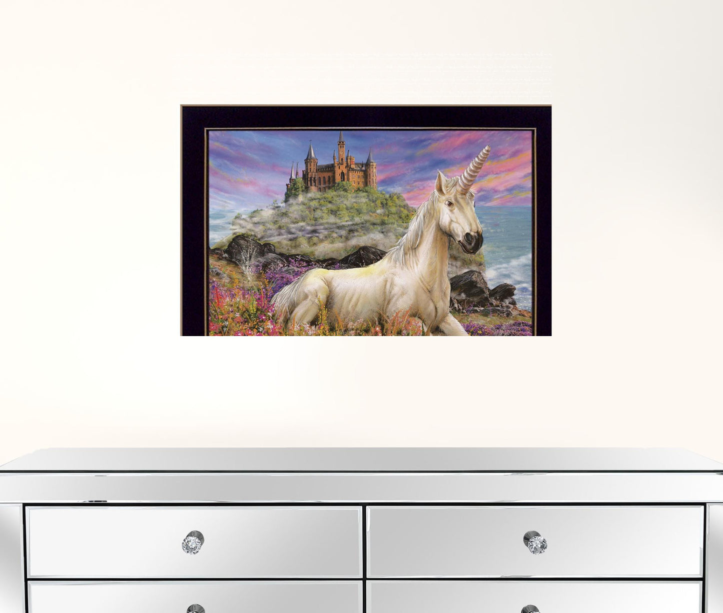 Royal Unicorn 1 Black Framed Print Wall Art