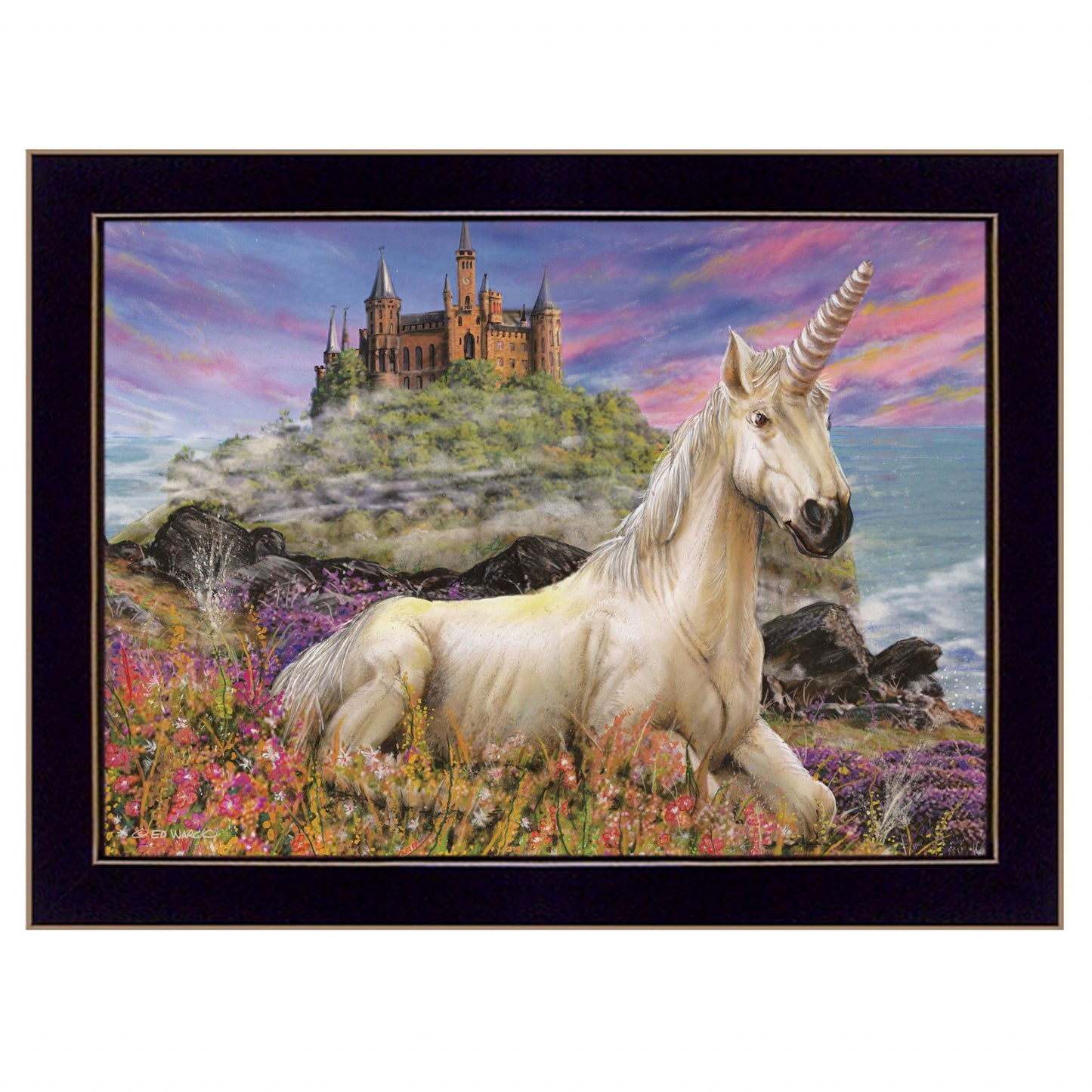 Royal Unicorn 1 Black Framed Print Wall Art