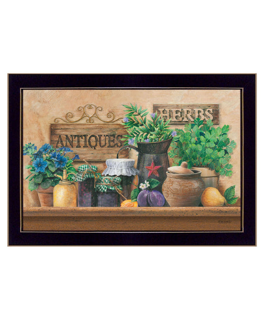 Antiques & Herbs Black Framed Print Wall Art