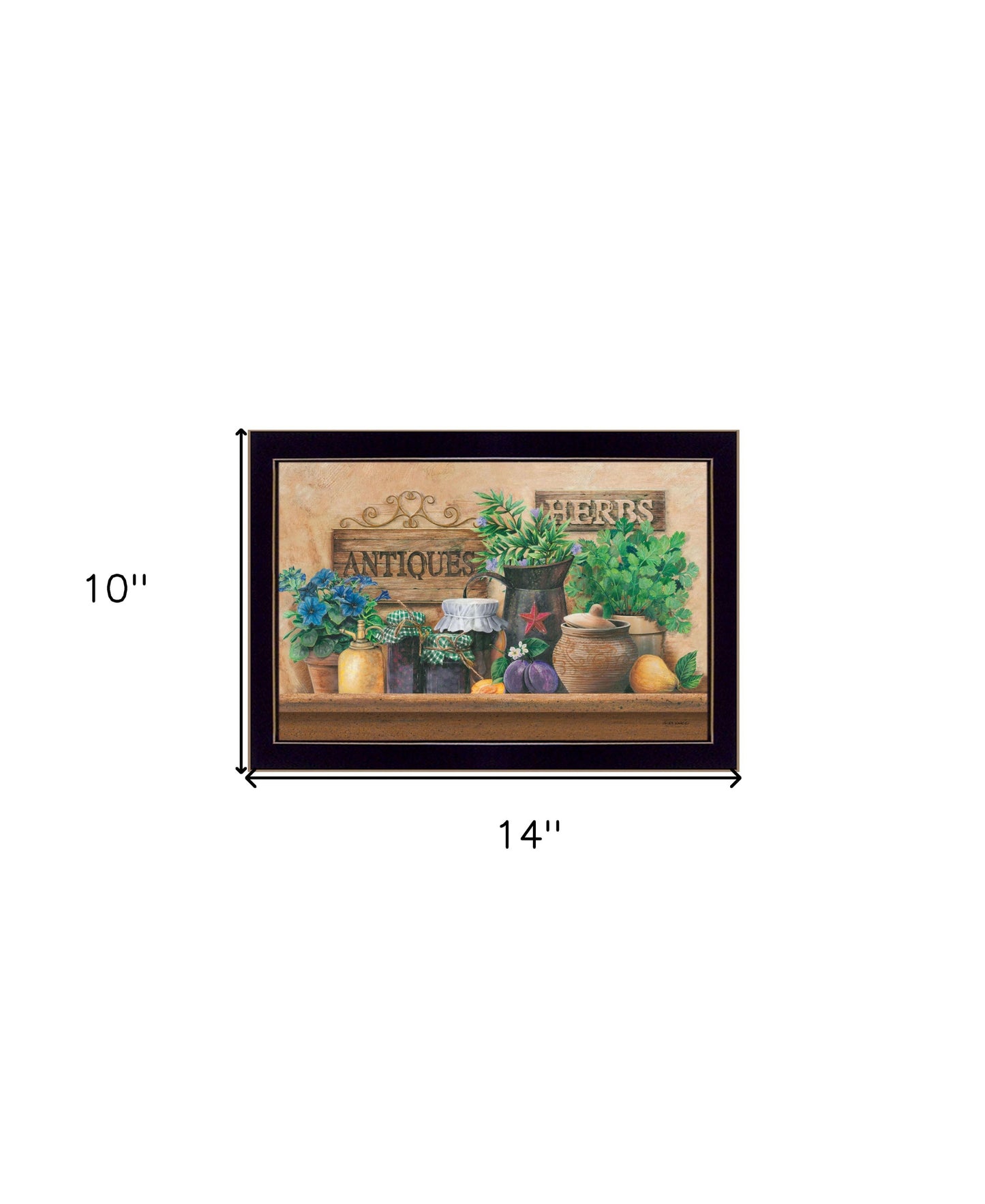 Antiques & Herbs Black Framed Print Wall Art