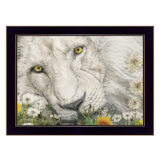 Dandy Lion 1 Black Framed Print Wall Art