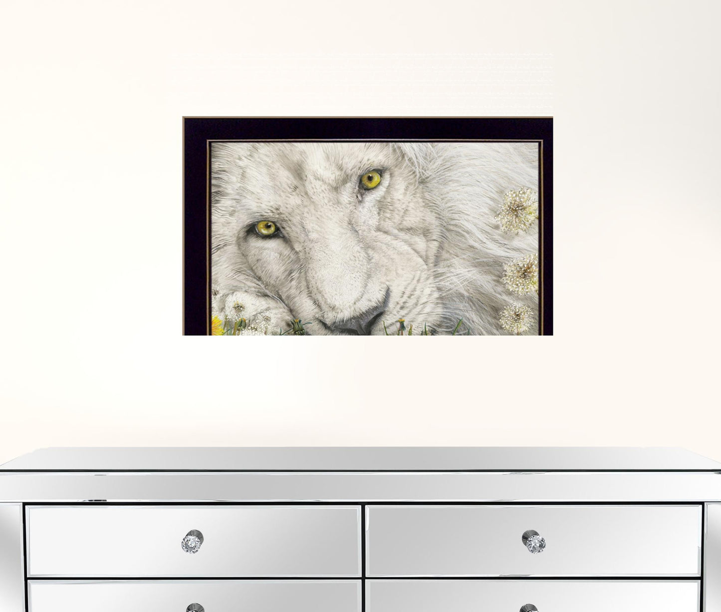 Dandy Lion 1 Black Framed Print Wall Art