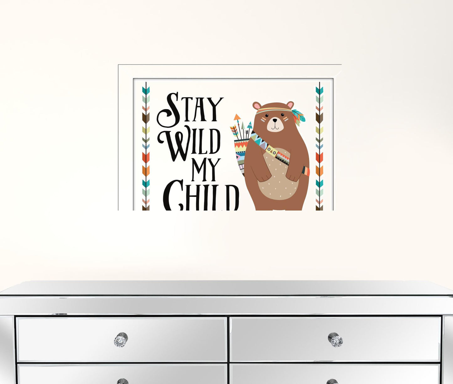 Stay Wild My Child 2 White Framed Print Wall Art