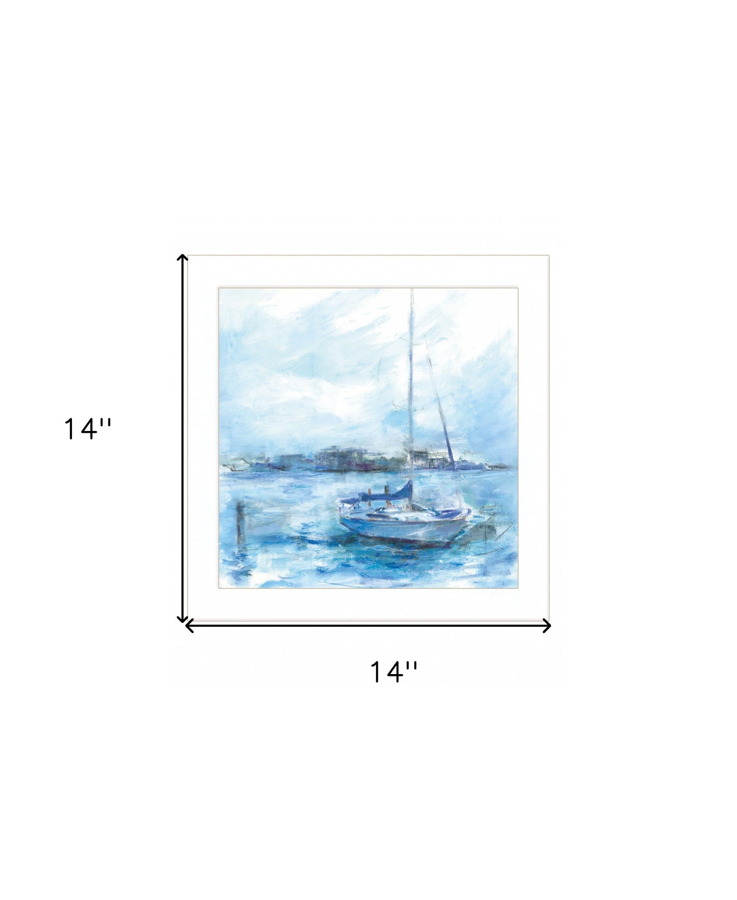 Serenity Sloop 1 White Framed Print Wall Art