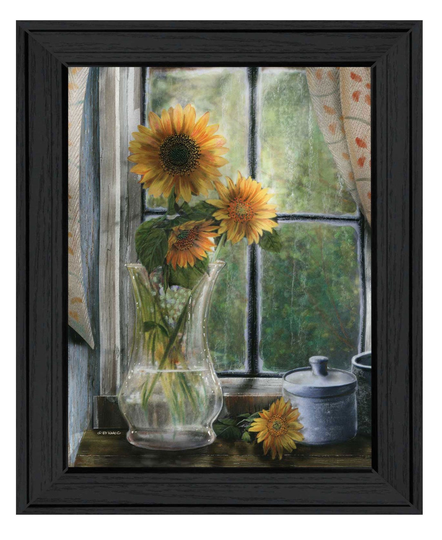 Morning Flower 2 Black Framed Print Wall Art