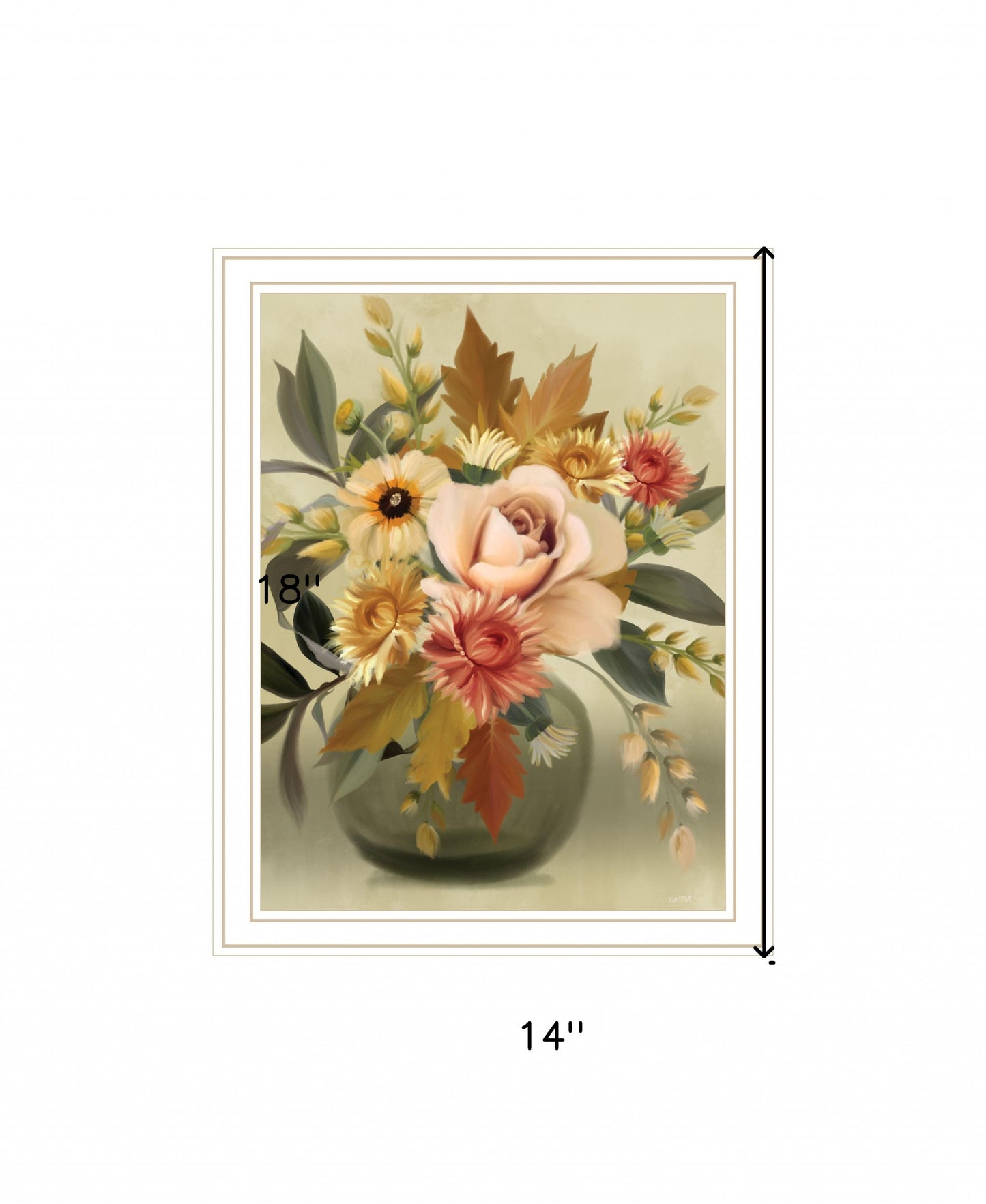 Autumn Bouquet 2 White Framed Print Wall Art