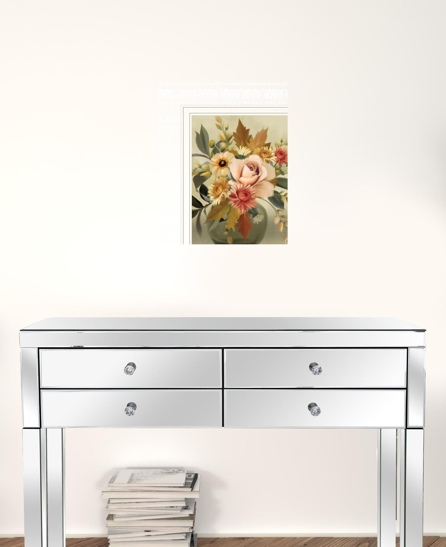 Autumn Bouquet 2 White Framed Print Wall Art