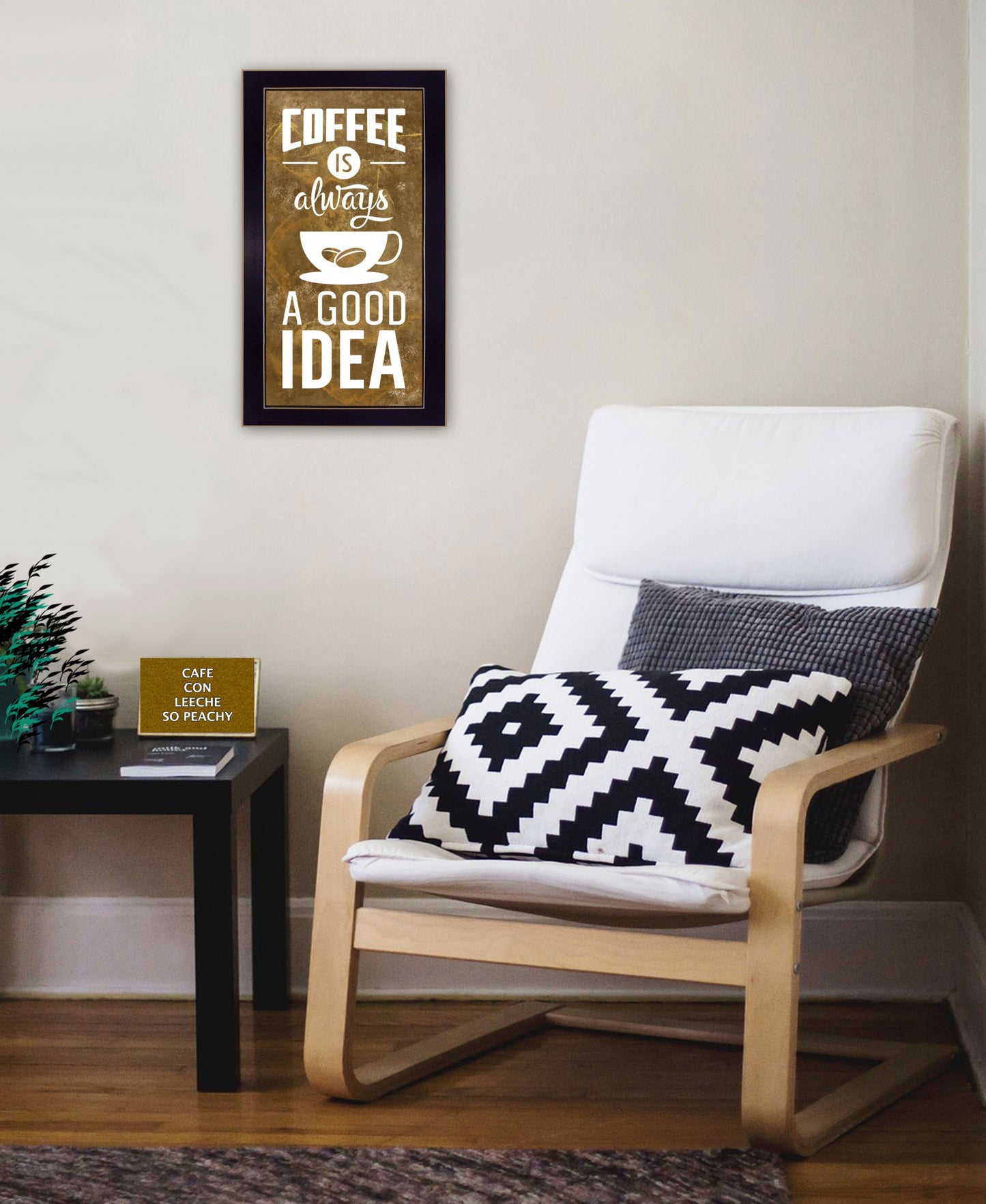 Coffee Is Always A Good Idea Black Framed Print Wall Art