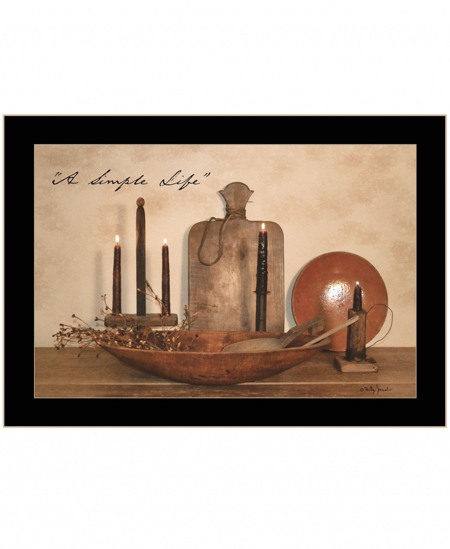 A Simple Life 2 Black Framed Print Wall Art