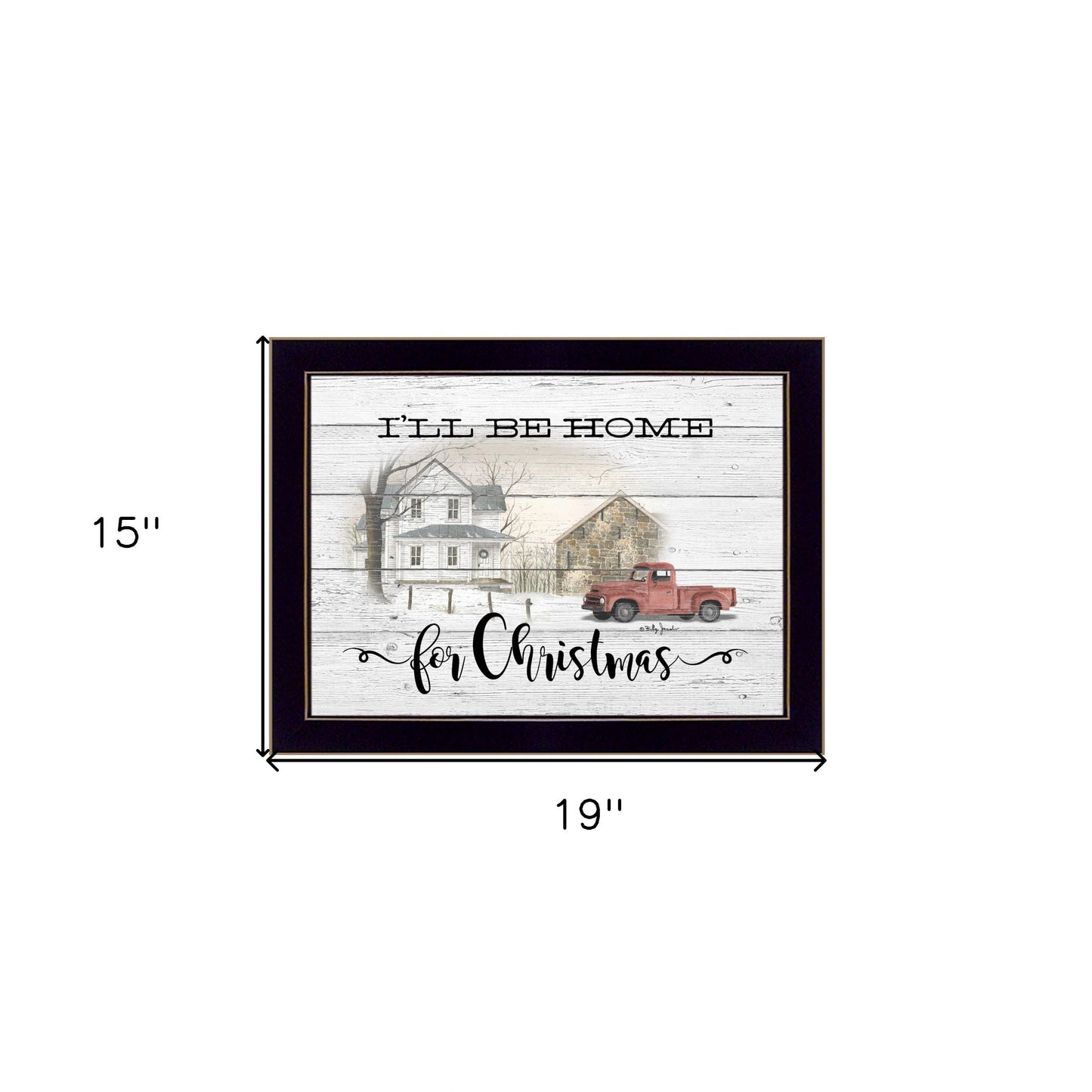 Ill Be Home For Christmas 1 Black Framed Print Wall Art