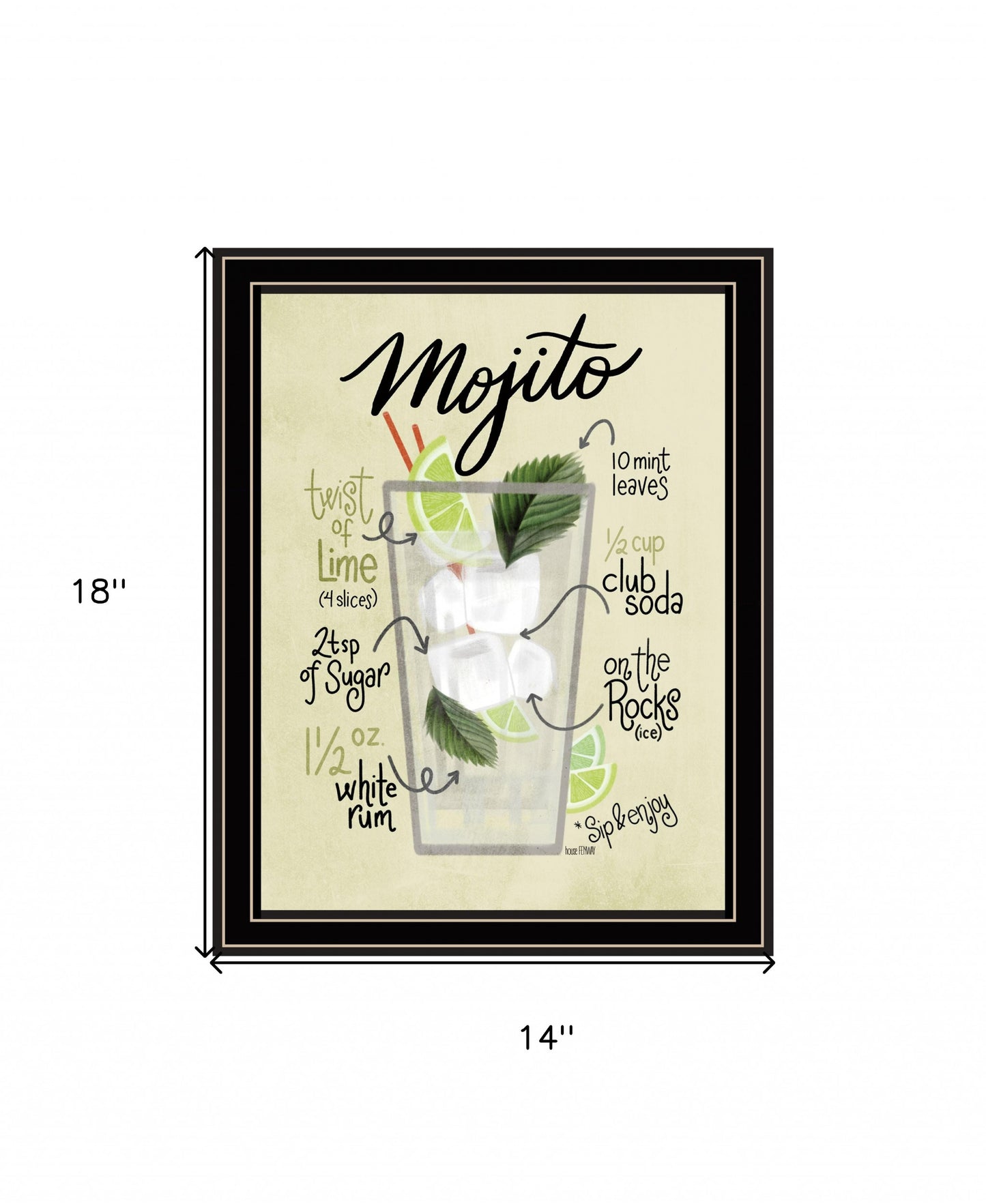 Mojito Black Framed Print Wall Art