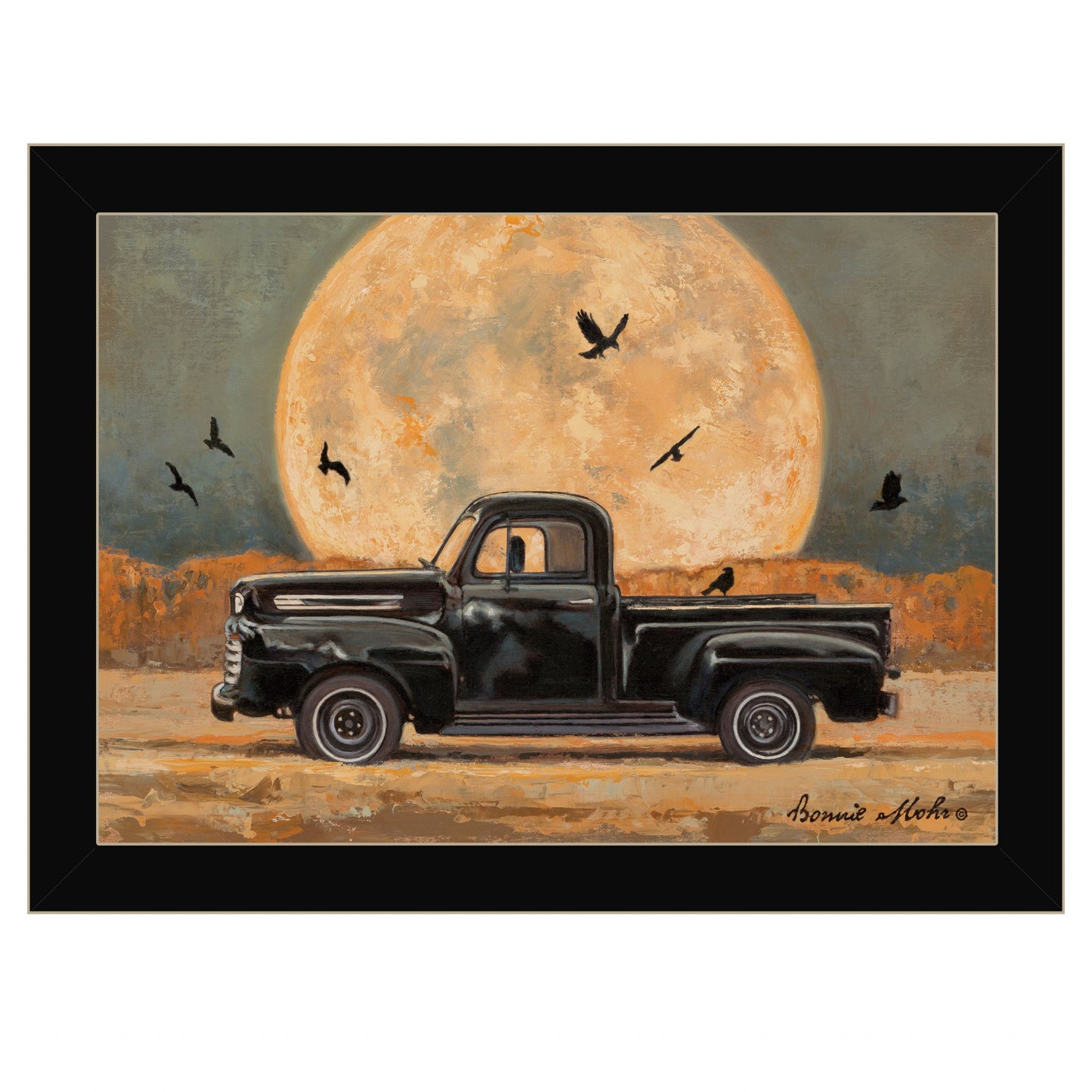 Harvest Moon 1 Black Framed Print Wall Art