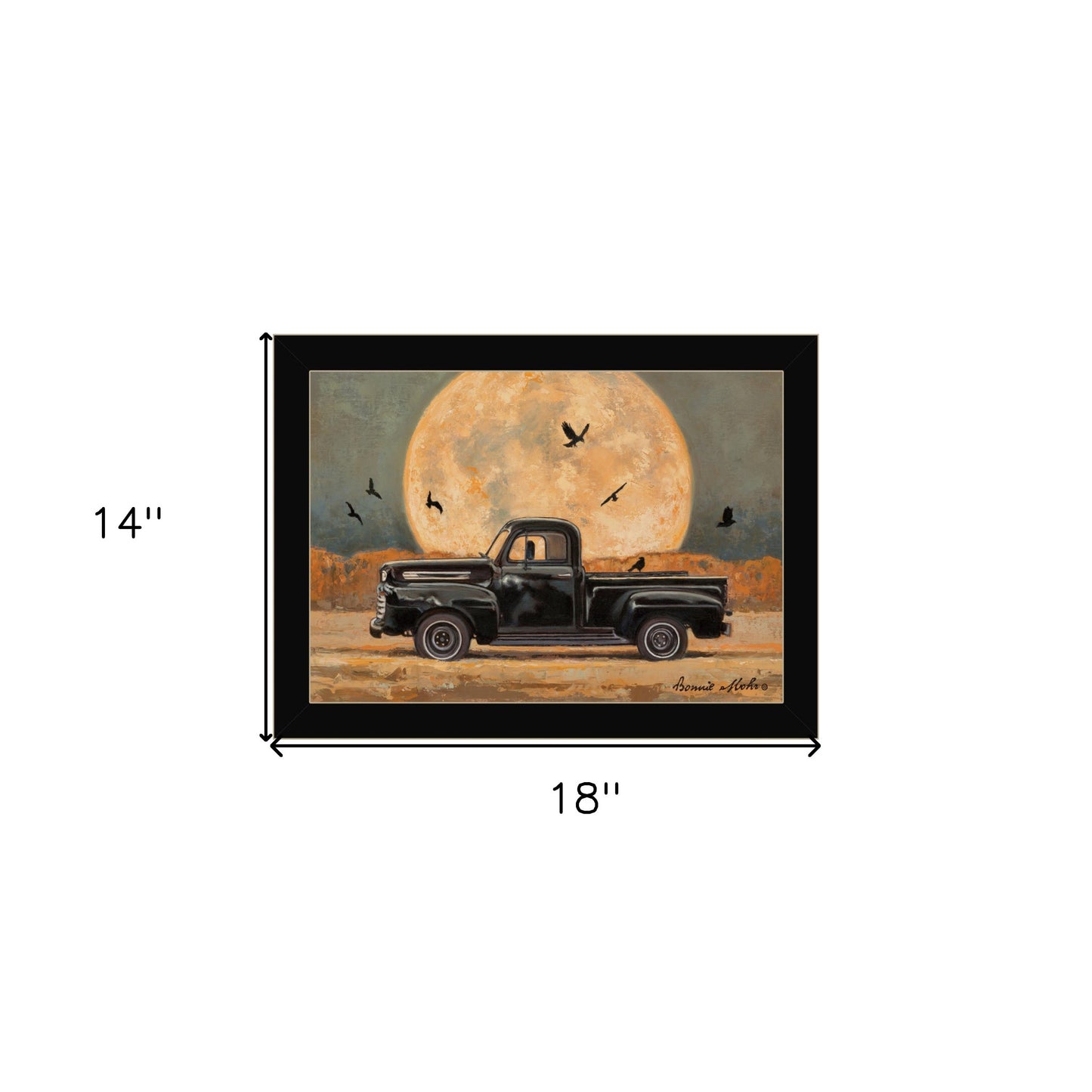 Harvest Moon 1 Black Framed Print Wall Art