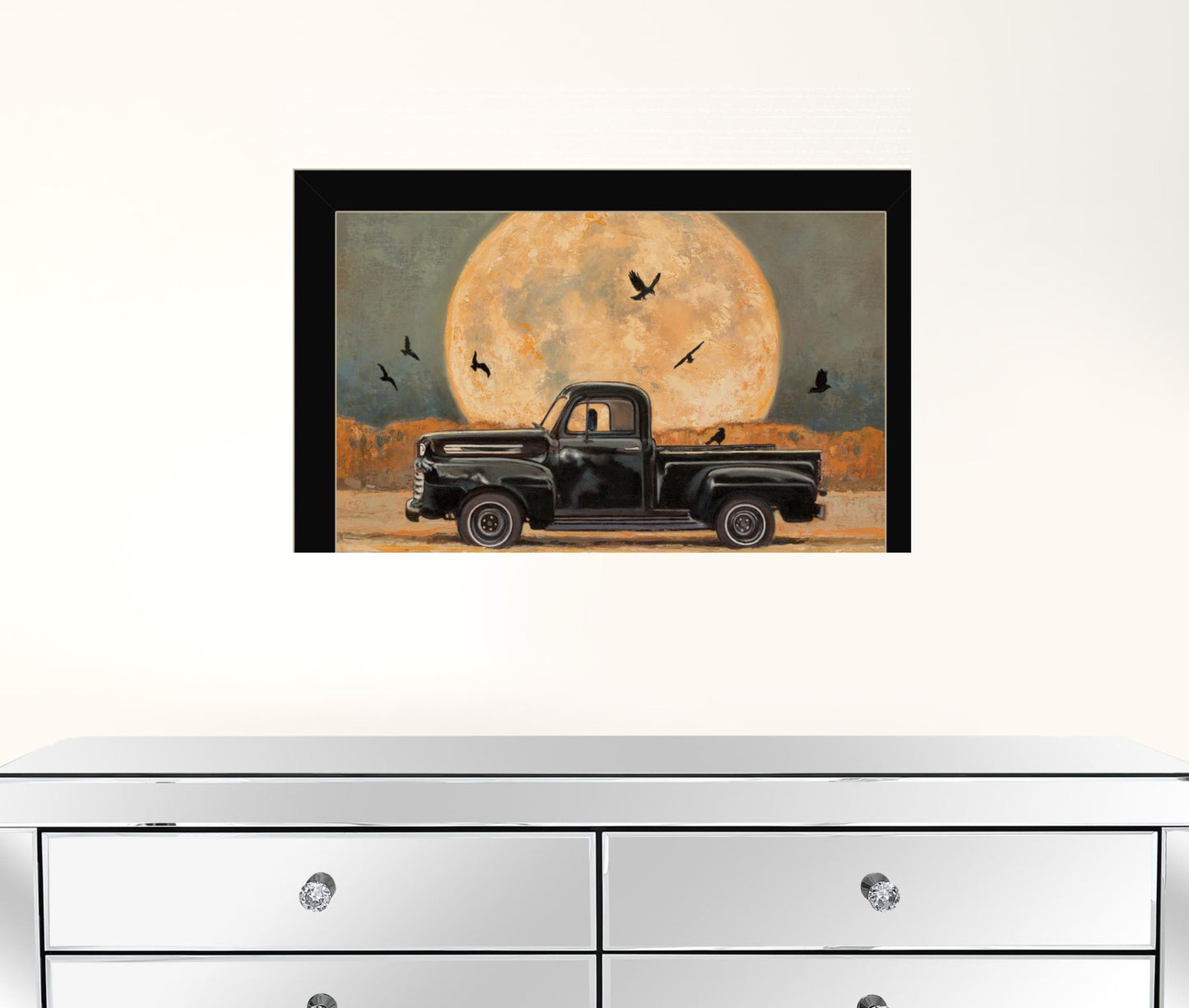 Harvest Moon 1 Black Framed Print Wall Art