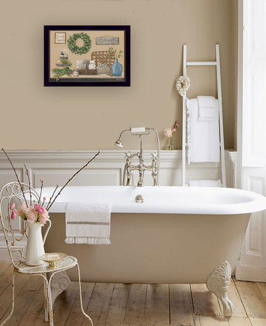 Farmhouse Bathhouse Black Framed Print Bathroom Wall Art