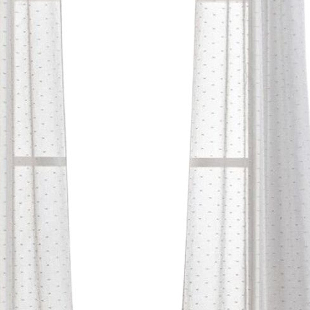 Set of Two 96" Gray Ribbon Embellished Window Curtain Panels