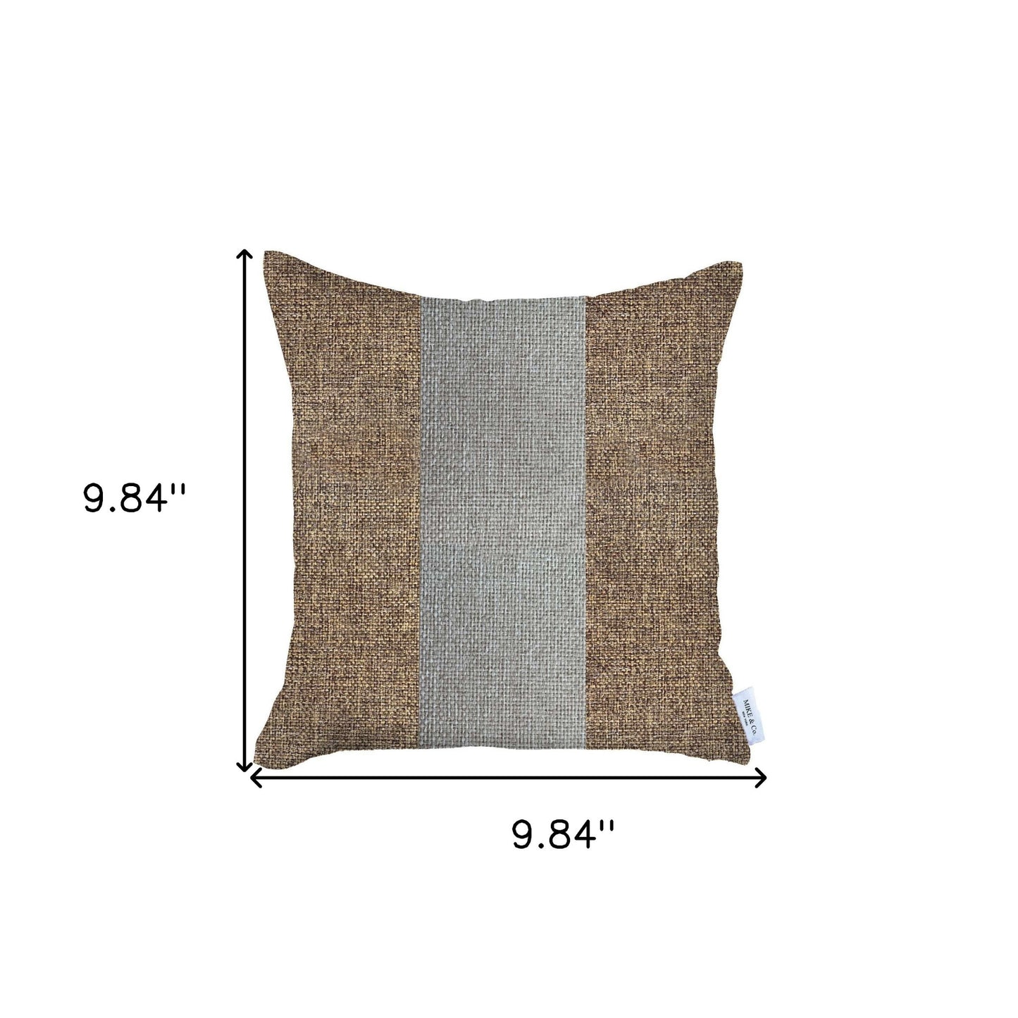 18" X 18" Brown And Grey Geometric Zippered Handmade Polyester Throw Pillow Cover