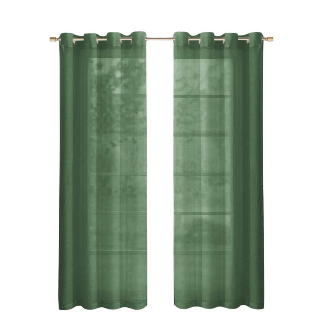 Set of Two 84"  Sage Solid Modern Window Panels