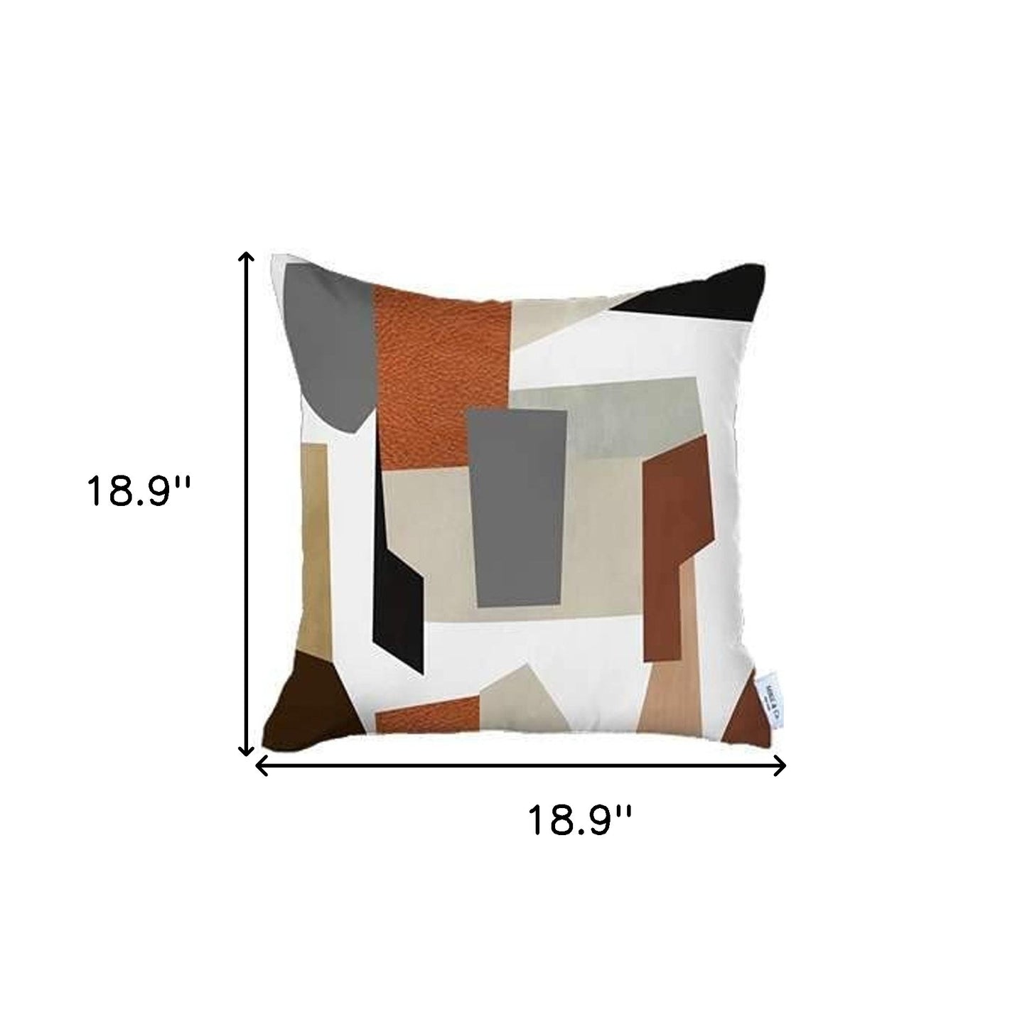 Set Of Four 18" X 18" Black And Maroon Abstract Zippered Handmade Polyester Throw Pillow