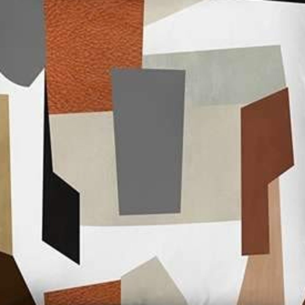 Set Of Four 18" X 18" Black And Maroon Abstract Zippered Handmade Polyester Throw Pillow