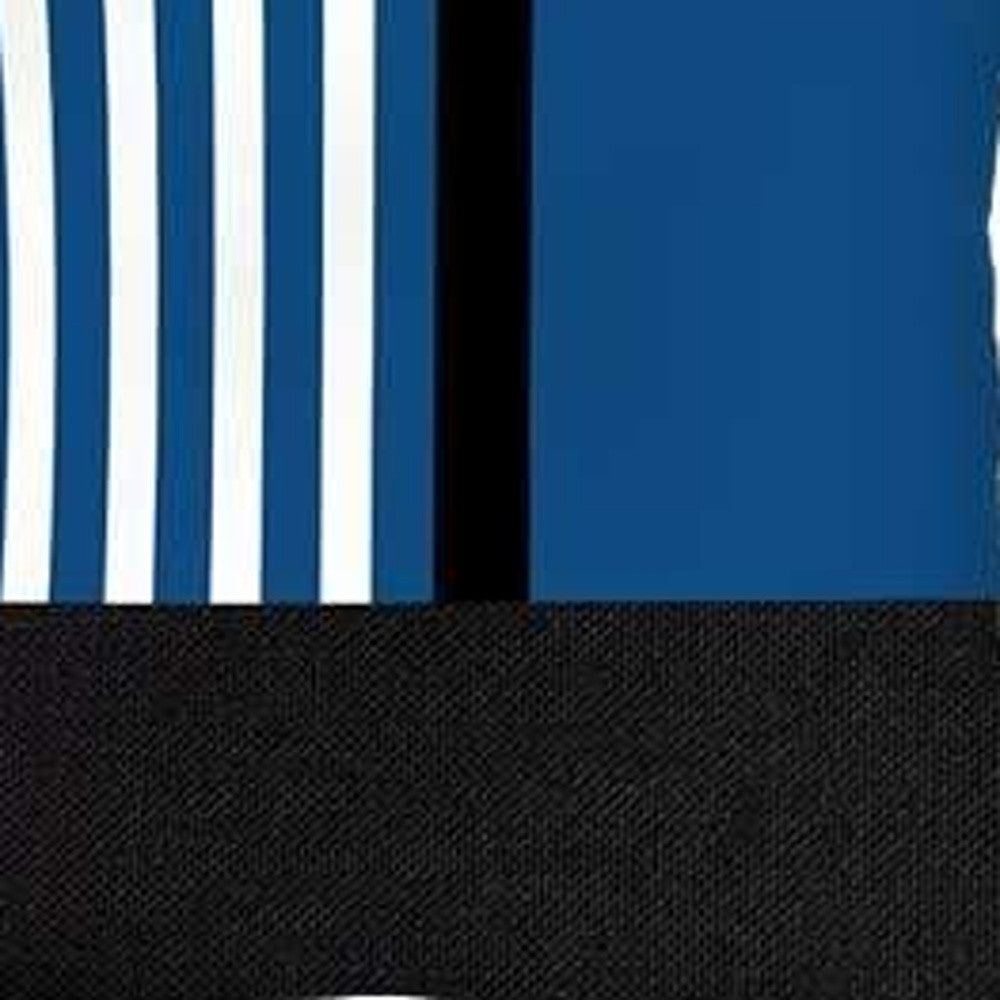 Set Of Four 18" X 18" Blue Striped Zippered Handmade Polyester Throw Pillow