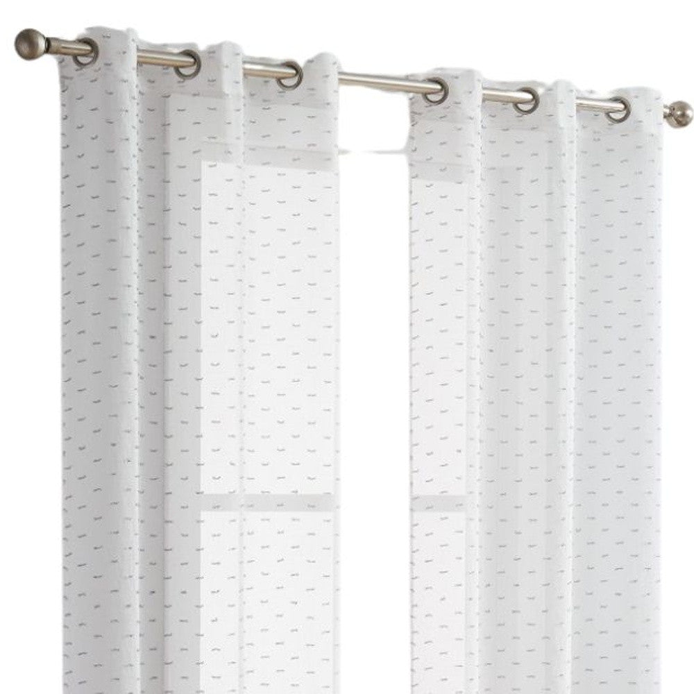 Set of Two 96" Silver Sprinkled Embellishment Window Curtain Panels