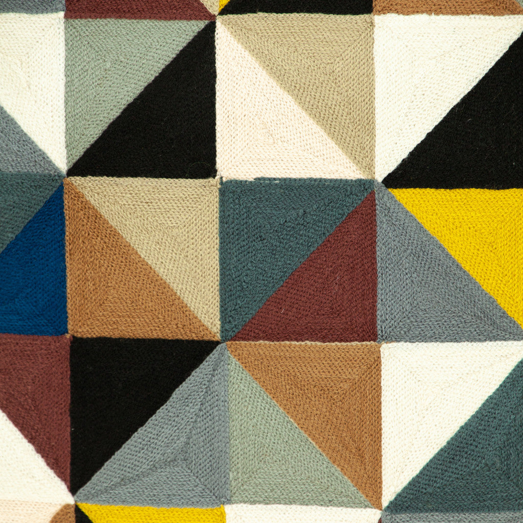 20" X 20" Black And Yellow Geometric Zippered 100% Cotton Throw Pillow