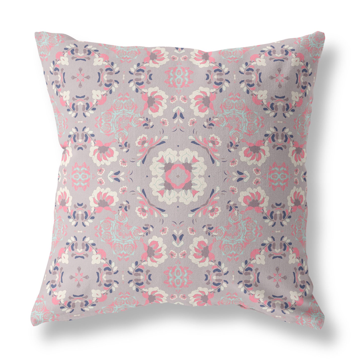 16" X 16" Muted Pink Zippered Suede Geometric Throw Pillow