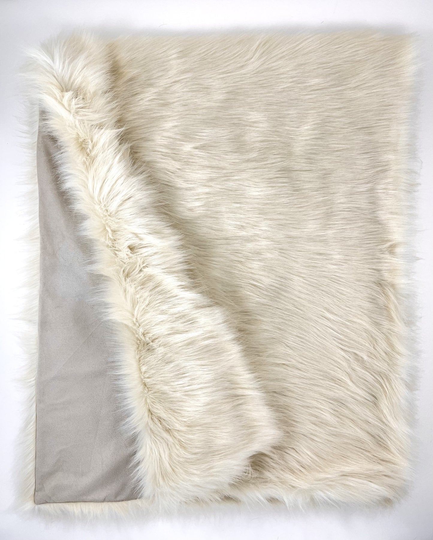 50" x 60" Royal White Long Hair Faux Fur Throw