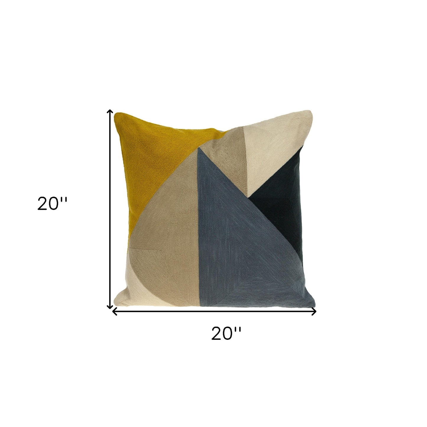20" X 20" Beige Zippered 100% Cotton Throw Pillow