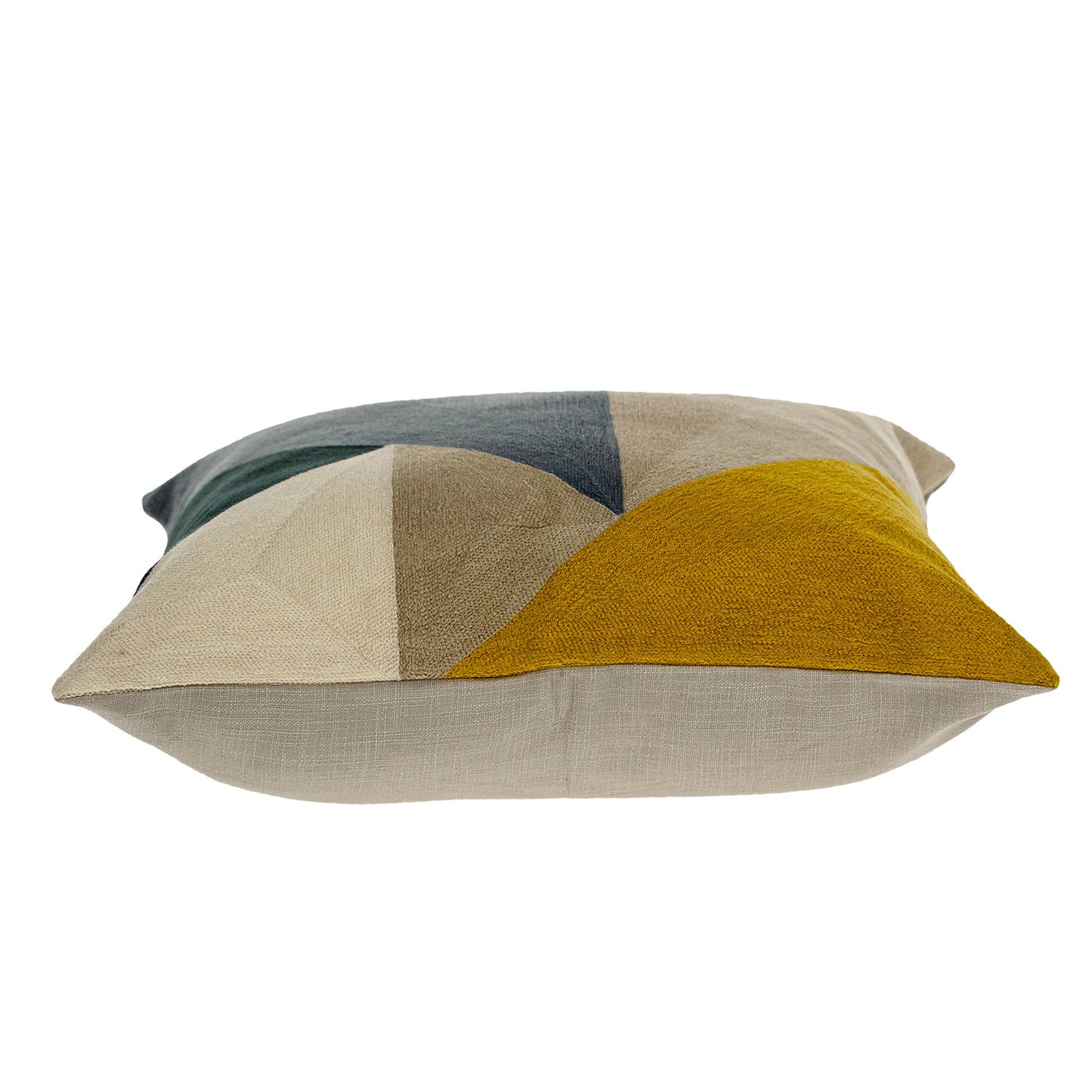 20" X 20" Beige Zippered 100% Cotton Throw Pillow
