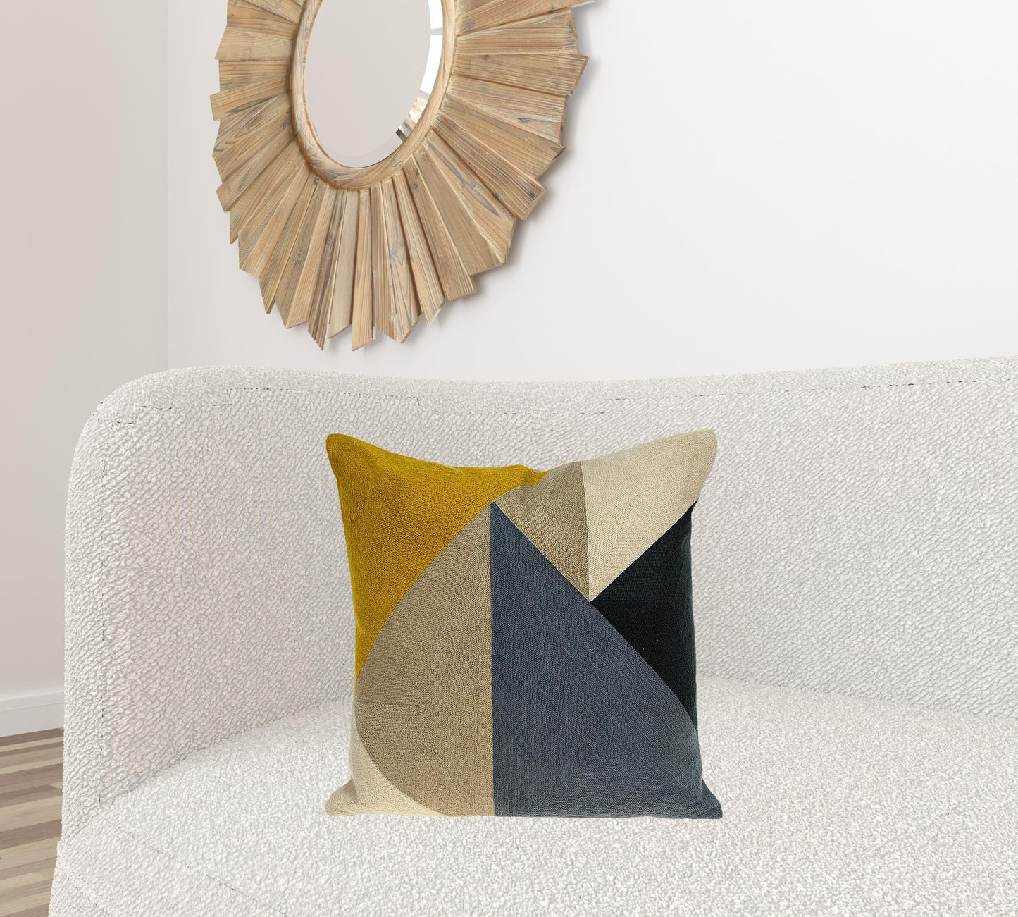 20" X 20" Beige Zippered 100% Cotton Throw Pillow