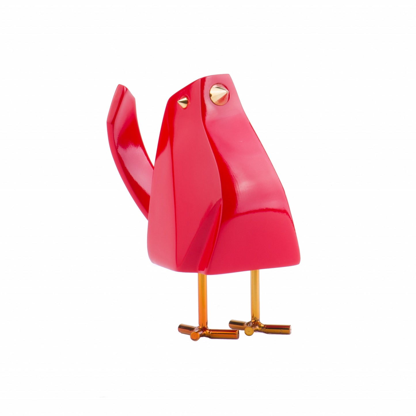 Small Red and Gold Bird Sculpture