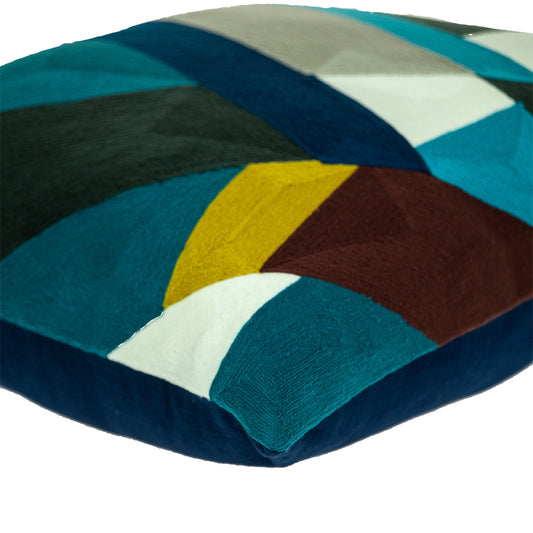 20" X 20" Blue Zippered 100% Cotton Throw Pillow