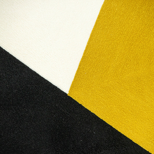 20" X 20" Black And Yellow Geometric Zippered 100% Cotton Throw Pillow