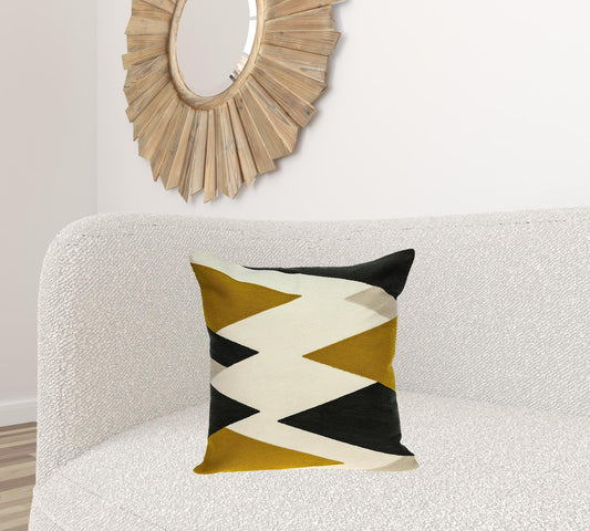20" X 20" White Zippered 100% Cotton Throw Pillow
