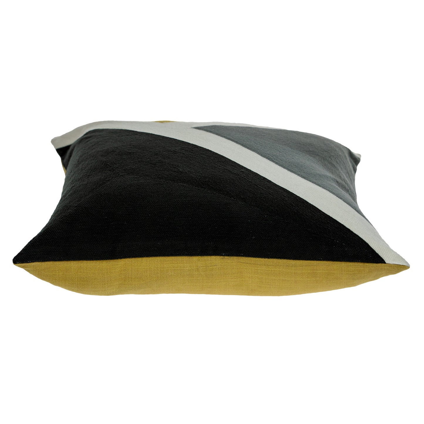 20" X 20" Black Geometric Zippered 100% Cotton Throw Pillow