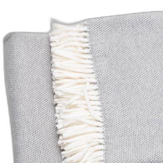 Light Gray Mini Dot Fringed Throw Blanket