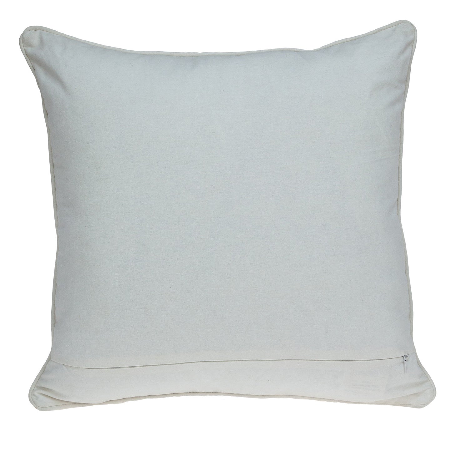 20" X 20" Beige And And Brown Floral Zippered 100% Cotton Throw Pillow